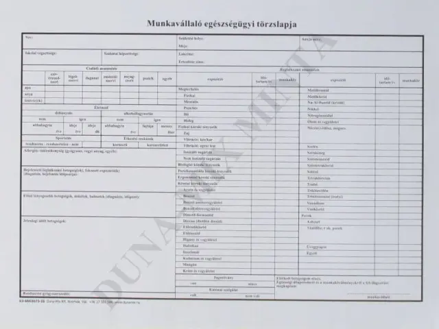 Munkáltatói egészségügyi törzslap